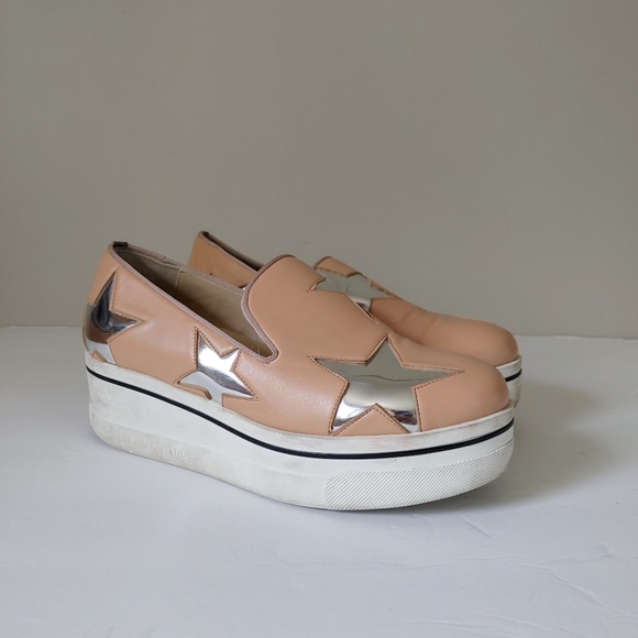 Stella McCartney Star Binx Slip-on Loafers Platform Sneakers Sz 36 US 6 Peach - Picture 2 of 16